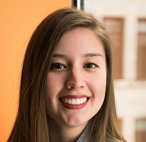 Portrait showing Victoria Lawson, CFO, financial trading company leader